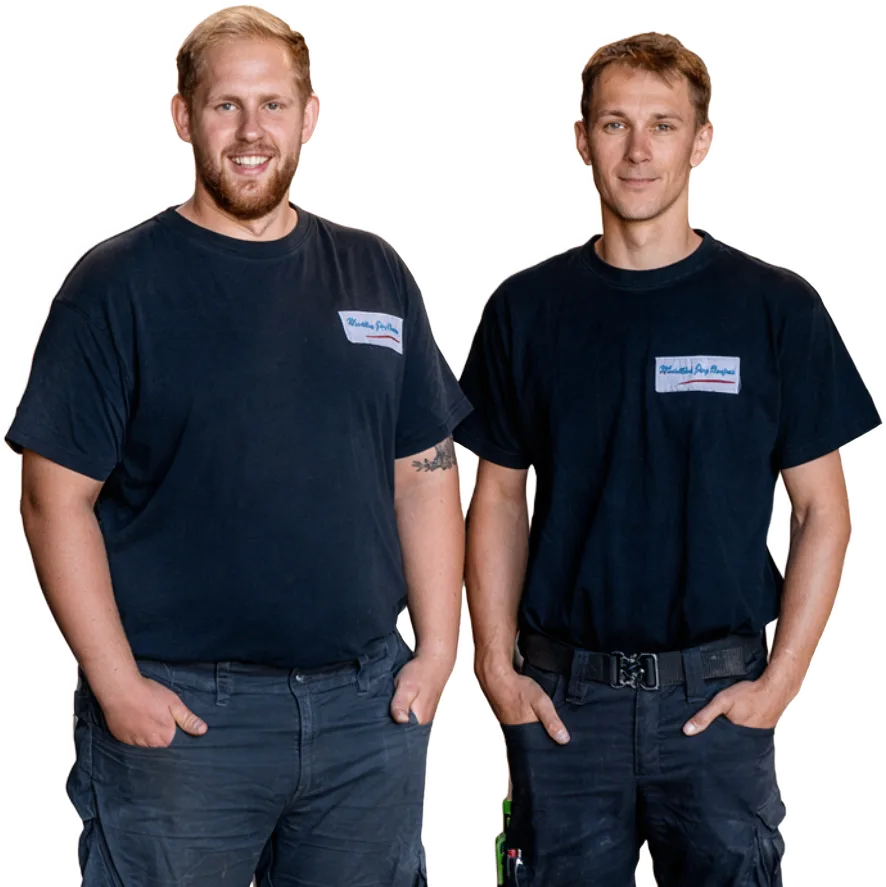 Ben Espei und Jonas Kroh, Inhaber von Metallbau Jörg Neufend